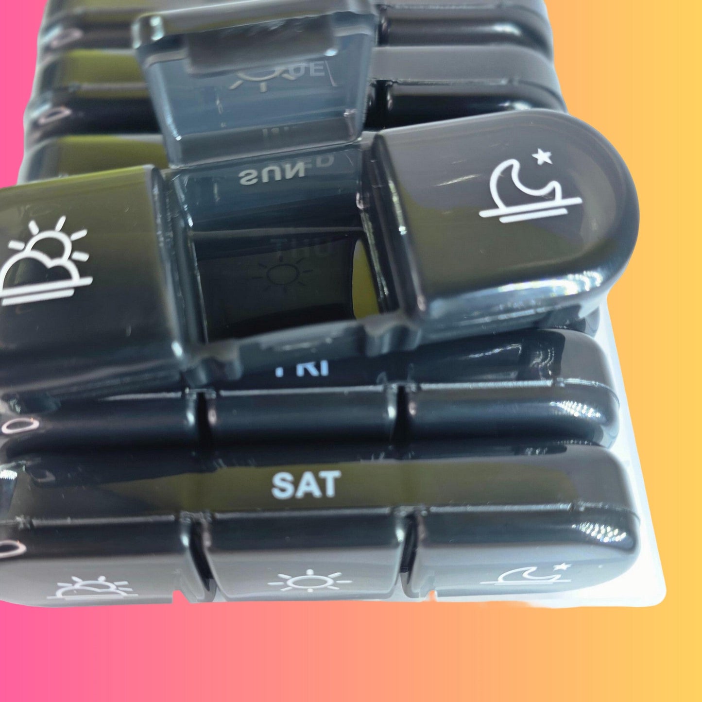 3 - a - day Weekly Pill Organiser - Black - Semicolon Sentiments