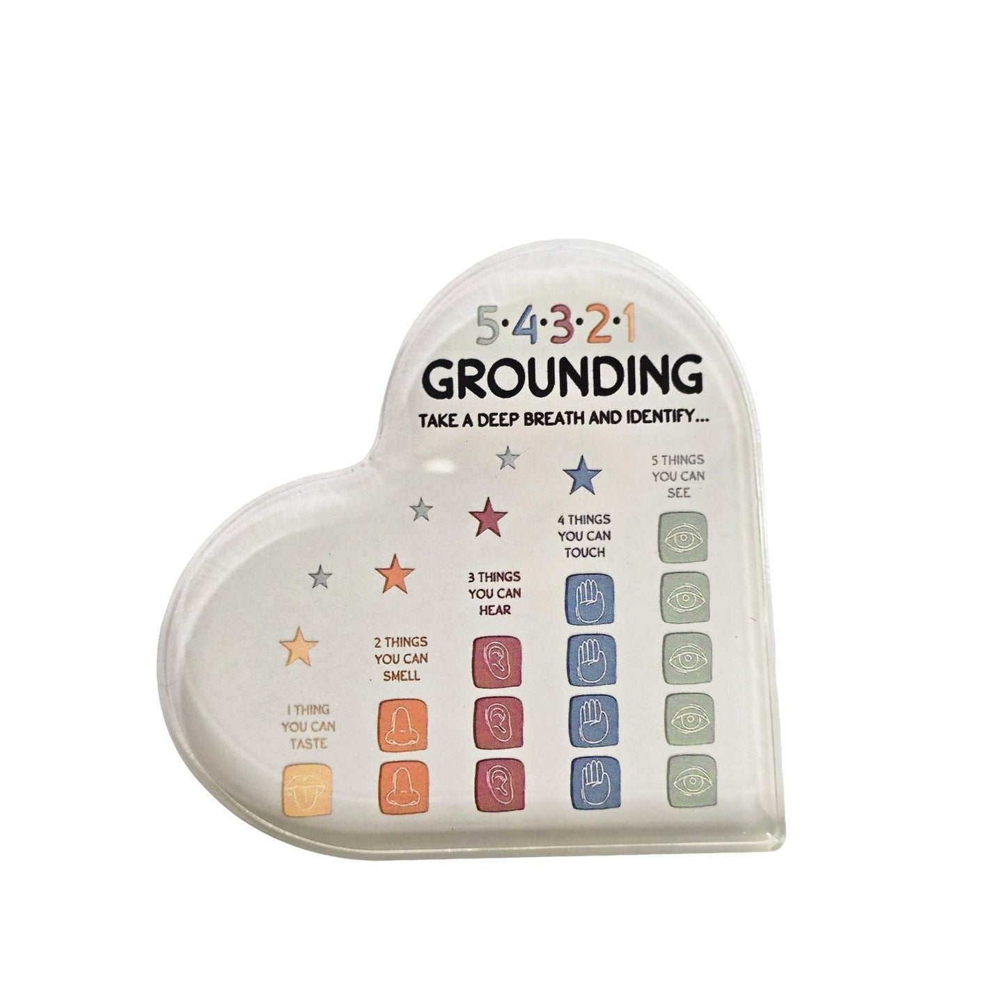 Acrylic Heart - Grounding Technique - Semicolon Sentiments