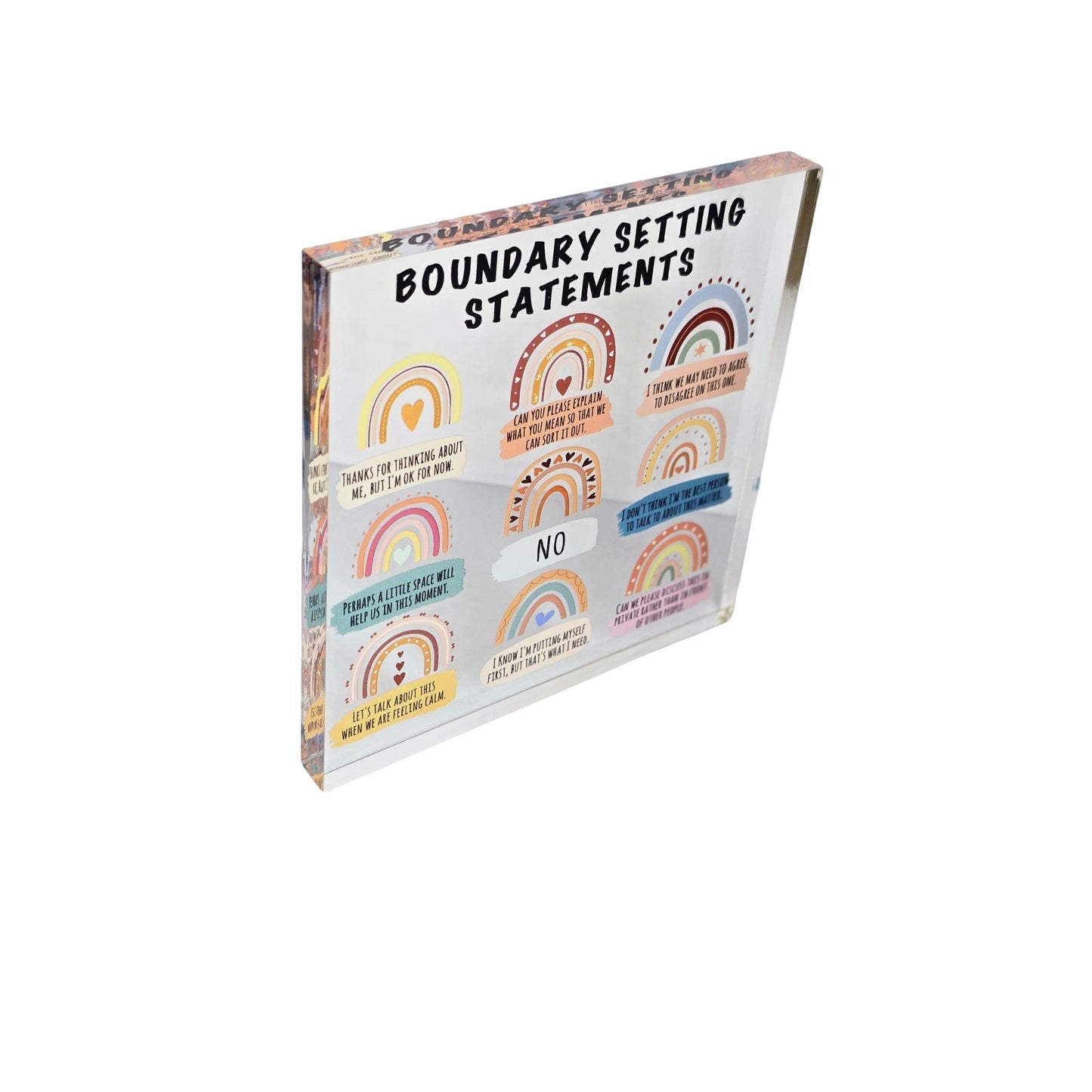 Boundary Setting Square Décor - Semicolon Sentiments