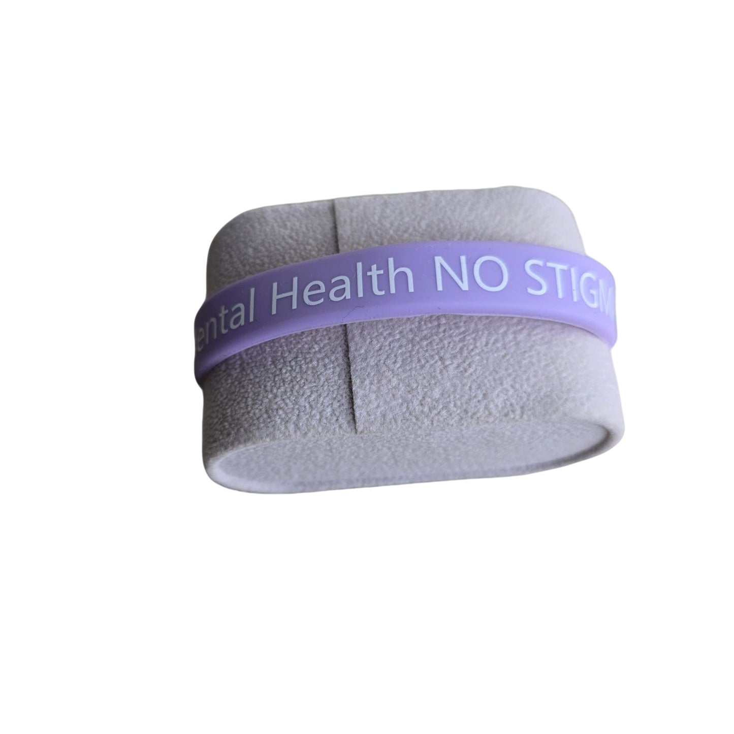 Mental Health "No Stigma" silicone bracelet (lavender) - Semicolon Sentiments