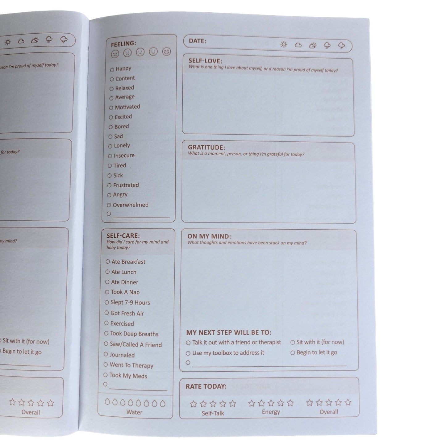 Self - care Mental Health Journal - Semicolon Sentiments