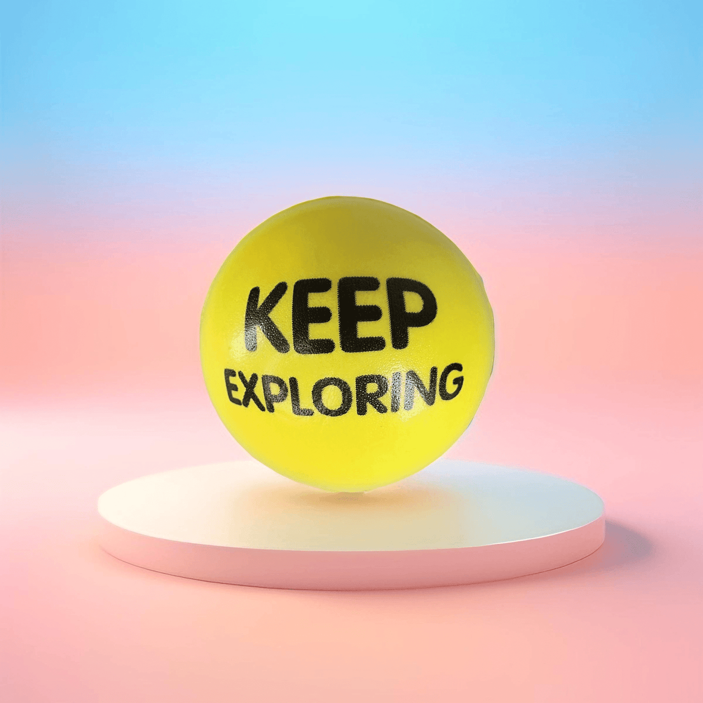 Slogan Stress Balls - Keep Exploring/Be Calm Be Quiet Be Kind(Yellow) - Semicolon Sentiments