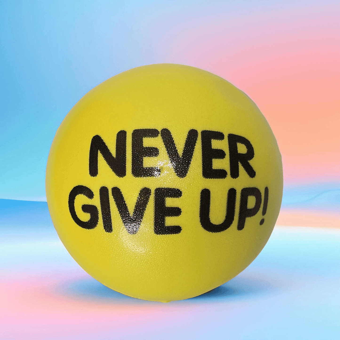 Slogan Stress Balls - Never Give Up/Believe in Yourself (Yellow) - Semicolon Sentiments