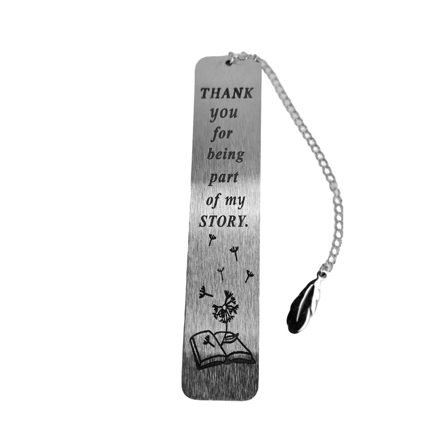 Stainless Steel Bookmark ("Thank you for being part of my story") - Semicolon Sentiments