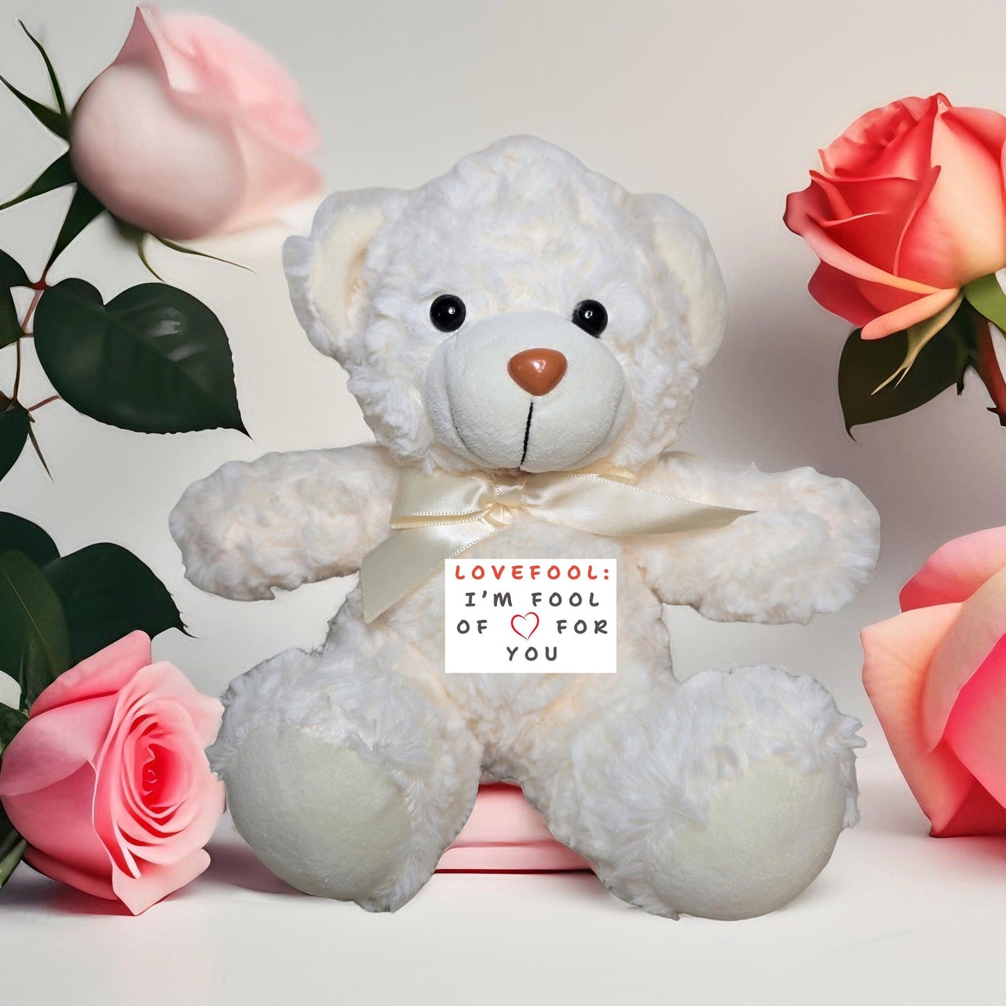 Valentine Bear with Message - Semicolon Sentiments