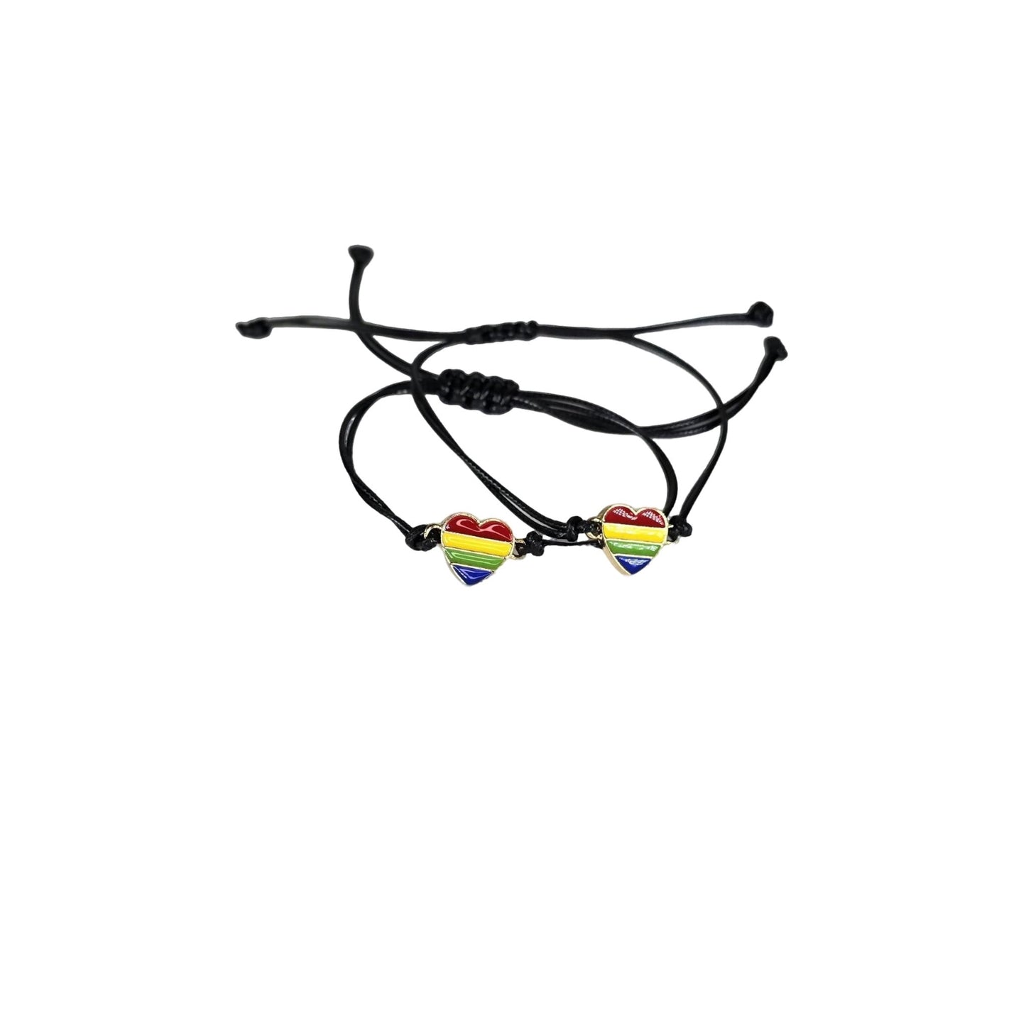 2 pc LGBTQIA+ Deco Heart Bracelet - Semicolon Sentiments