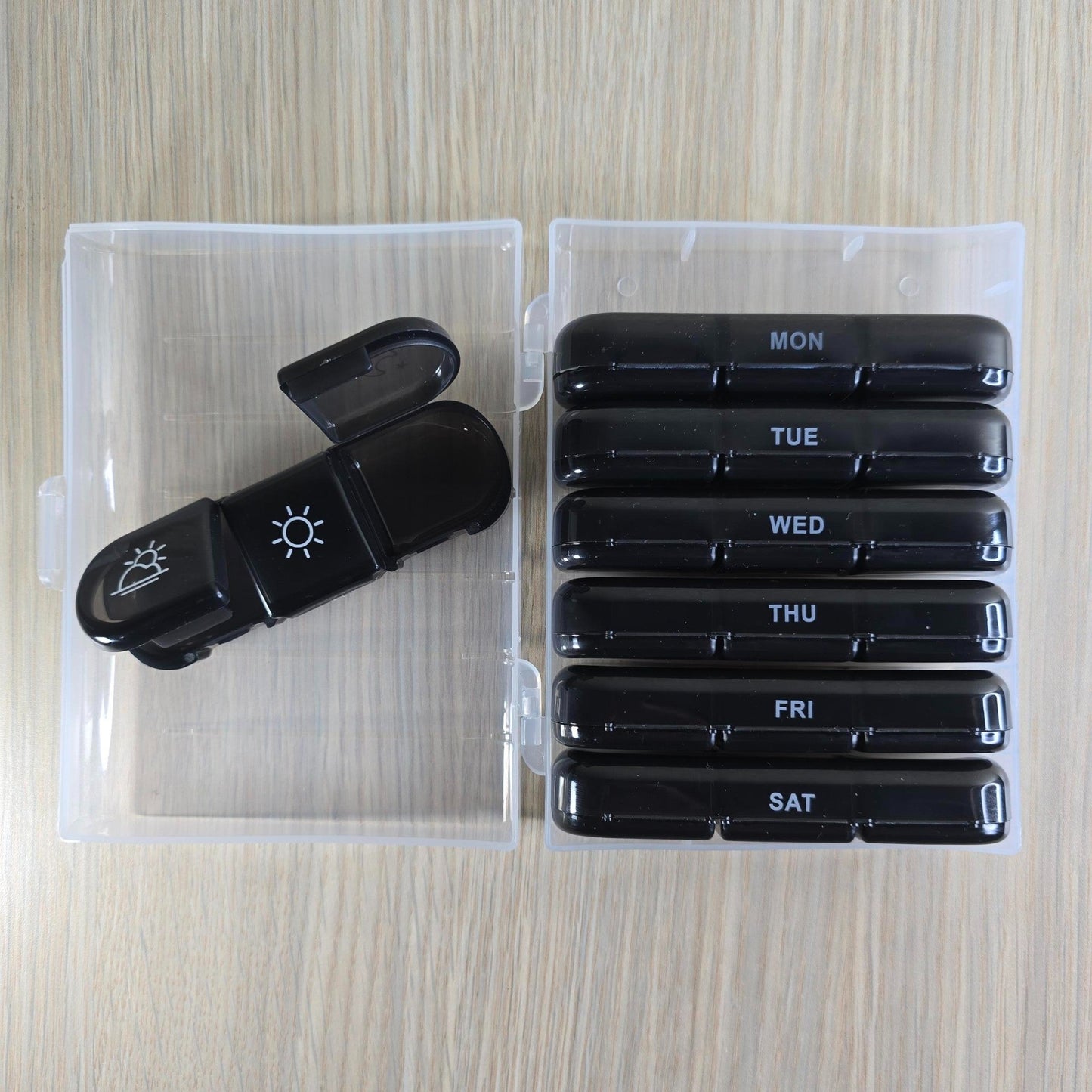 3 - a - day Weekly Pill Organiser - Black - Semicolon Sentiments