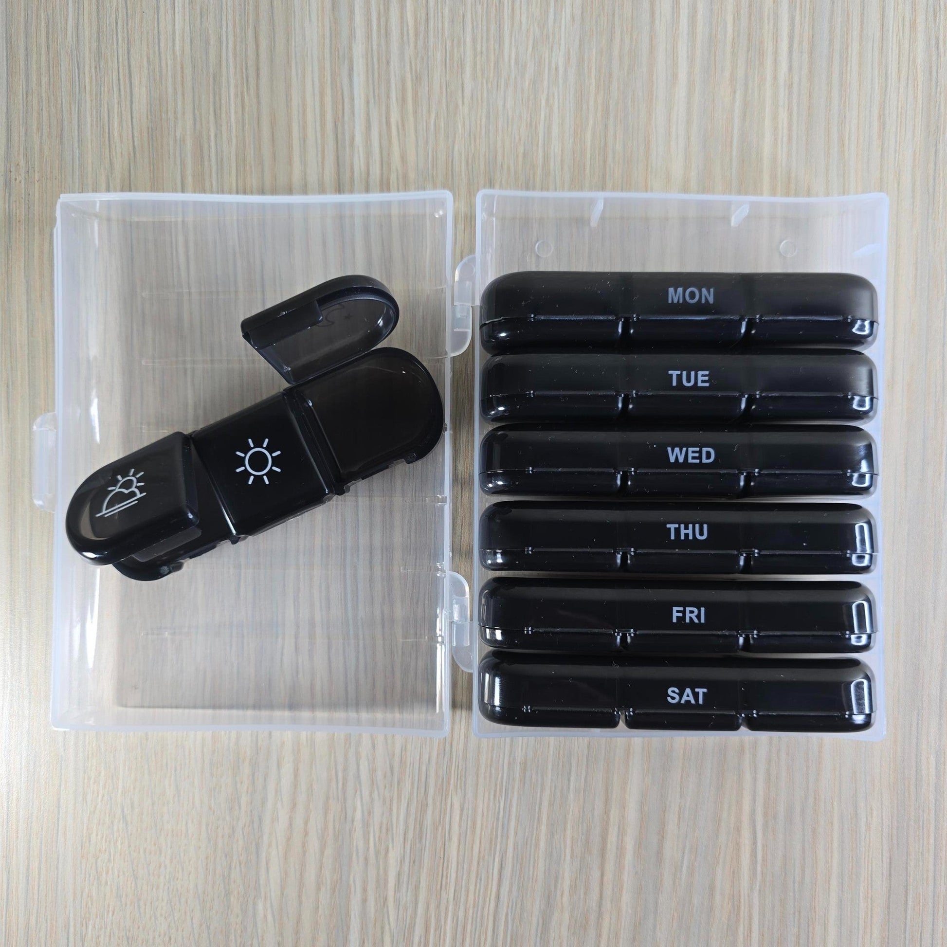 3 - a - day Weekly Pill Organiser - Black - Semicolon Sentiments