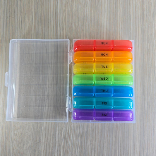 3 - a - day Weekly Pill Organiser - Multi colour - Semicolon Sentiments