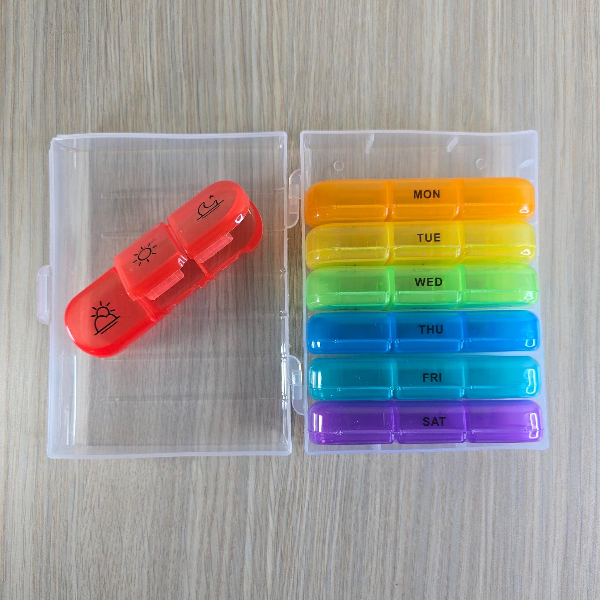 3 - a - day Weekly Pill Organiser - Multi colour - Semicolon Sentiments