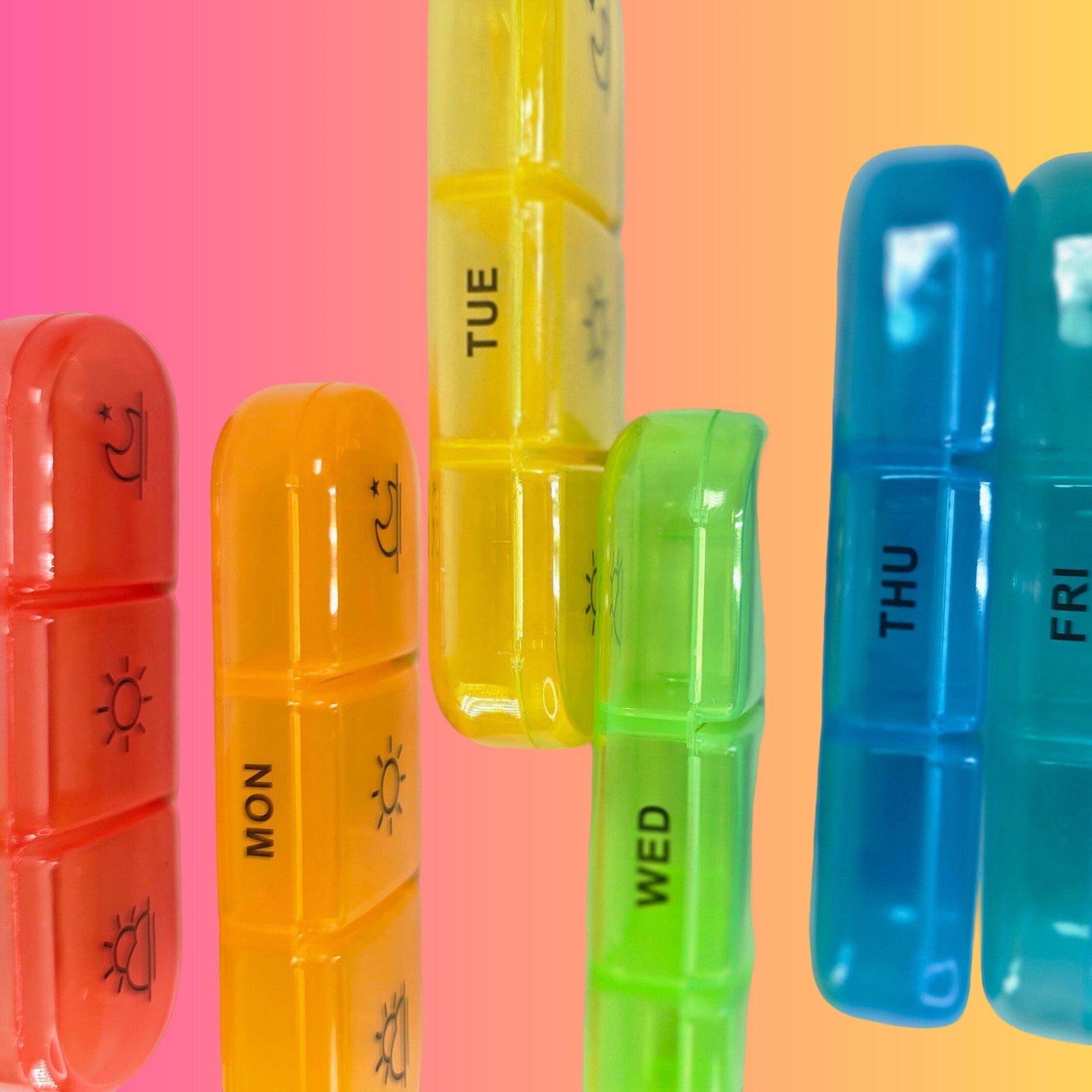 3 - a - day Weekly Pill Organiser - Multi colour - Semicolon Sentiments