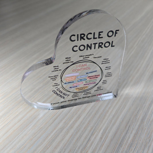 Acrylic Heart - Circle of Control - Semicolon Sentiments