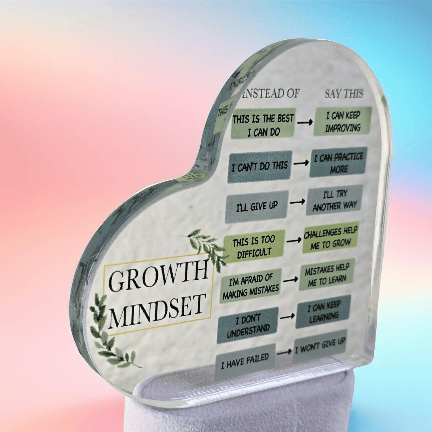 Heart Shape - Growth Mindset - Semicolon Sentiments