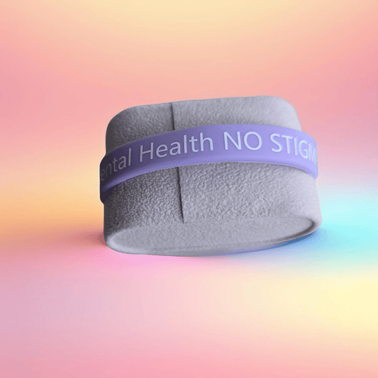 Mental Health "No Stigma" silicone bracelet (lavender) - Semicolon Sentiments