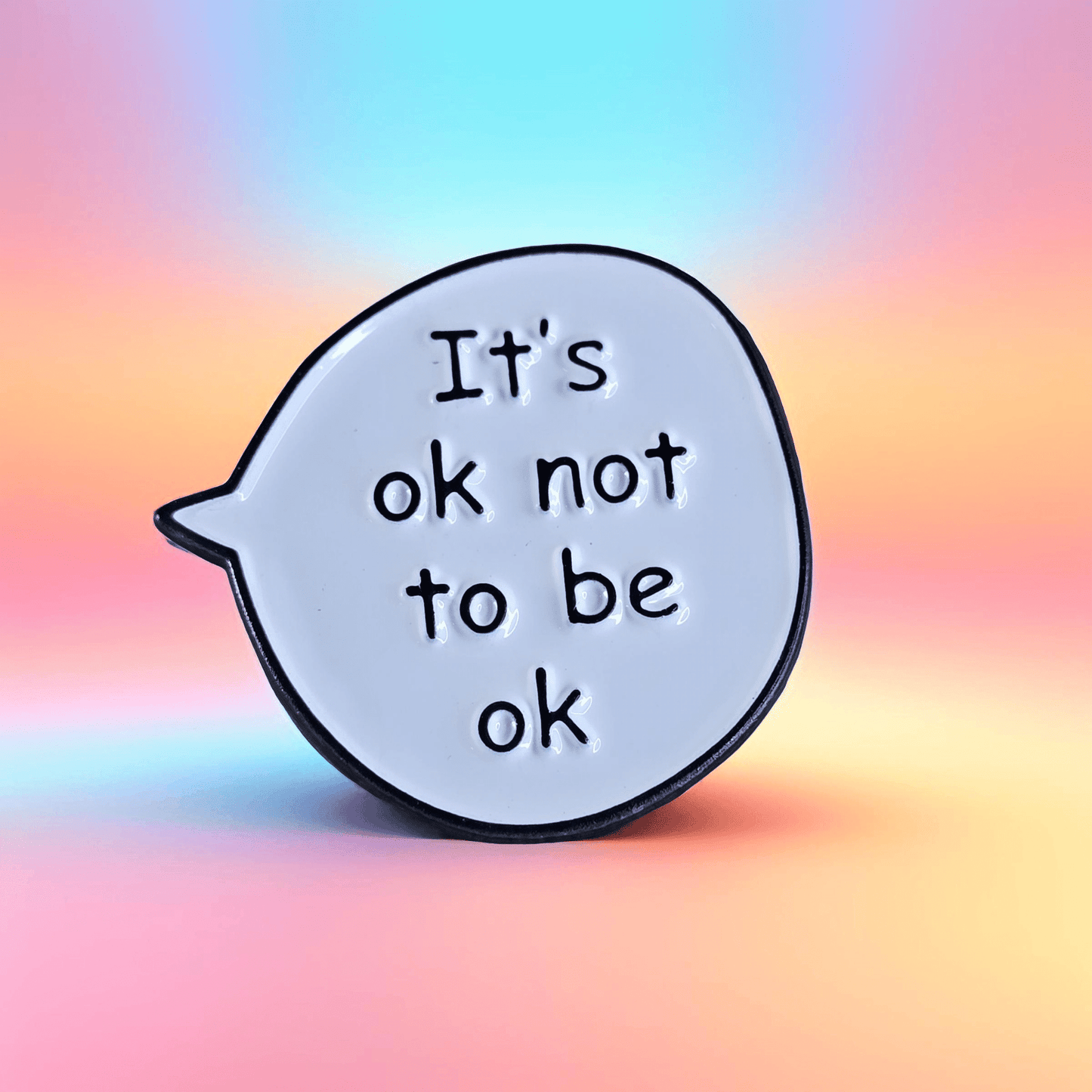 Metal enamel pin ("It's okay not to be okay") - Semicolon Sentiments