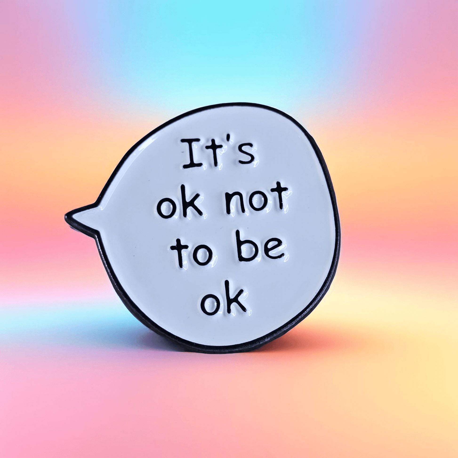 Metal enamel pin ("It's okay not to be okay") - Semicolon Sentiments