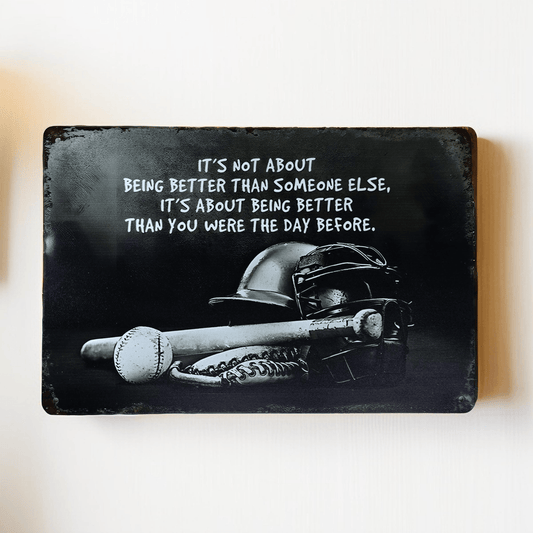 Metal wall art - "It's not about being better than someone else…" - Semicolon Sentiments