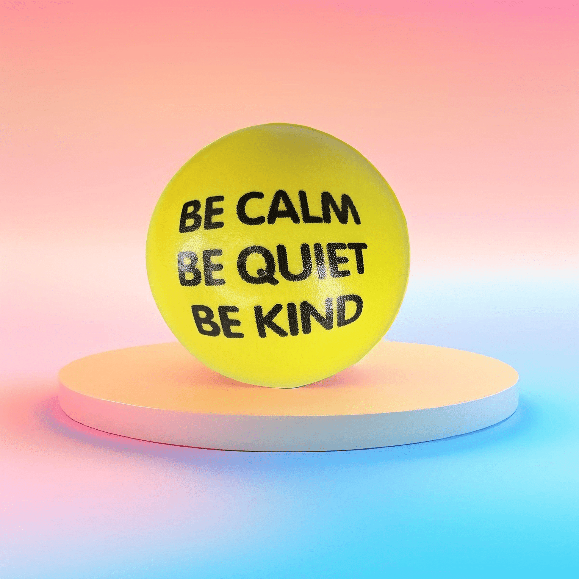 Slogan Stress Balls - Keep Exploring/Be Calm Be Quiet Be Kind(Yellow) - Semicolon Sentiments
