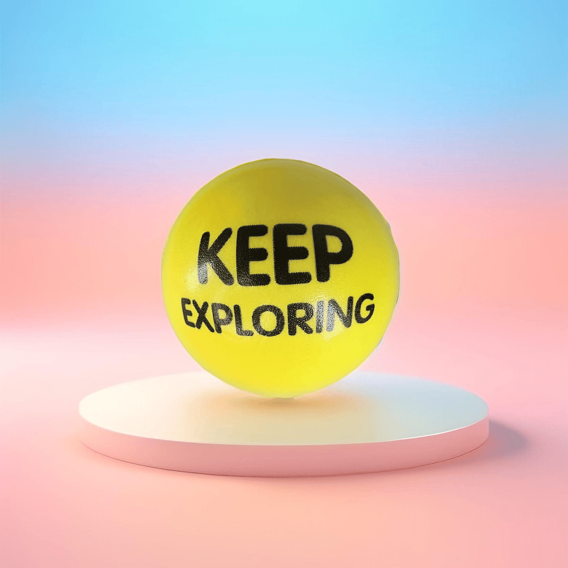 Slogan Stress Balls - Keep Exploring/Be Calm Be Quiet Be Kind(Yellow) - Semicolon Sentiments