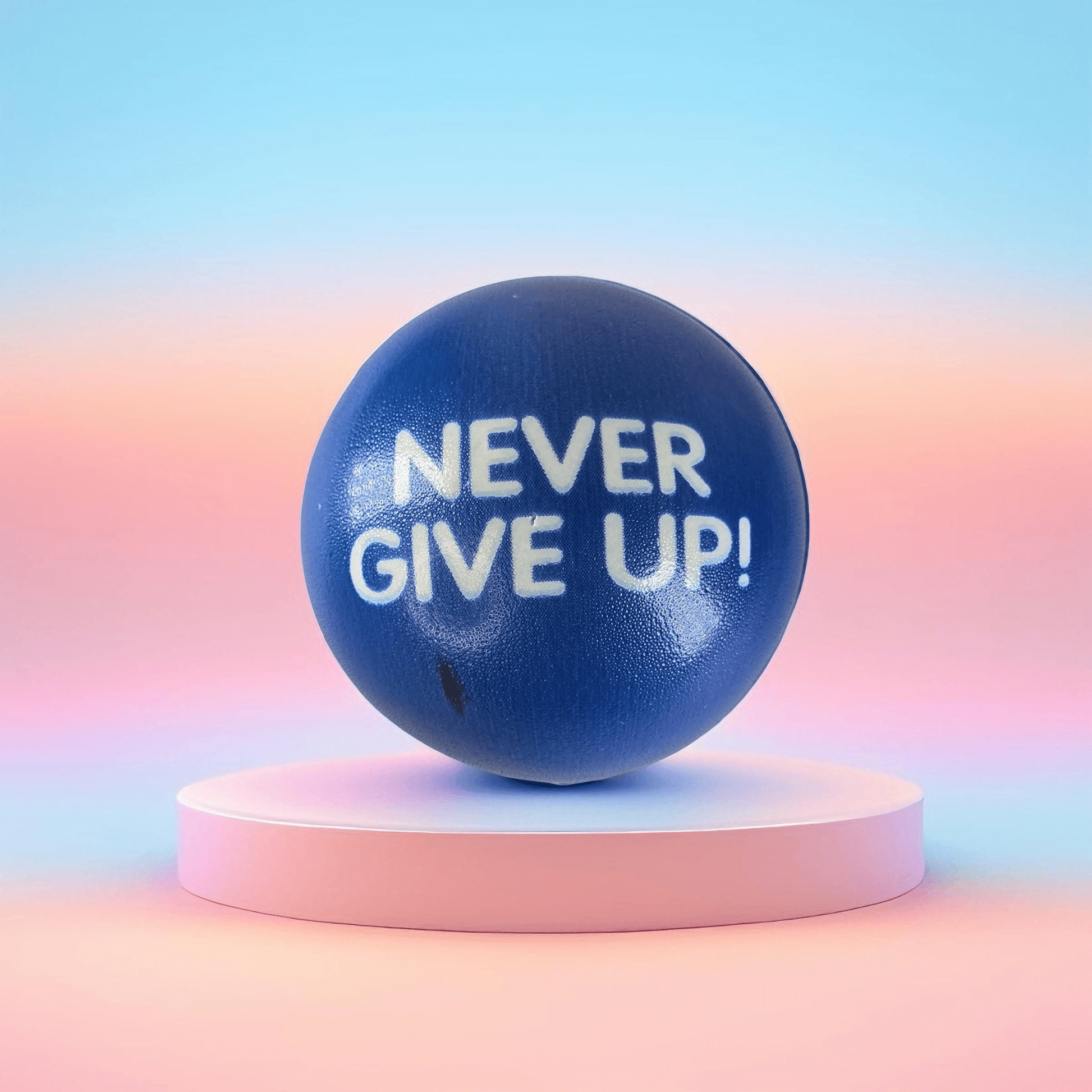 Slogan Stress Balls - Make It Happen/Never Give Up (Blue) - Semicolon Sentiments