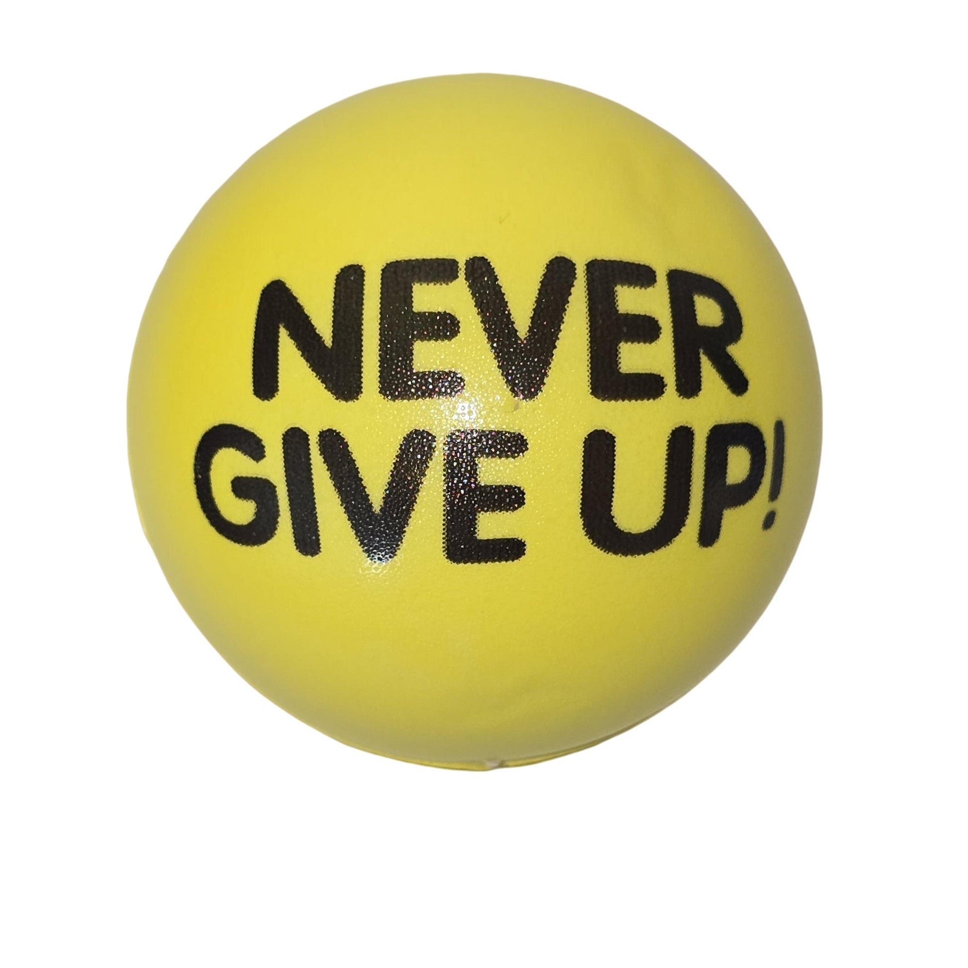 Slogan Stress Balls - Make It Happen/Never Give Up (Yellow) - Semicolon Sentiments