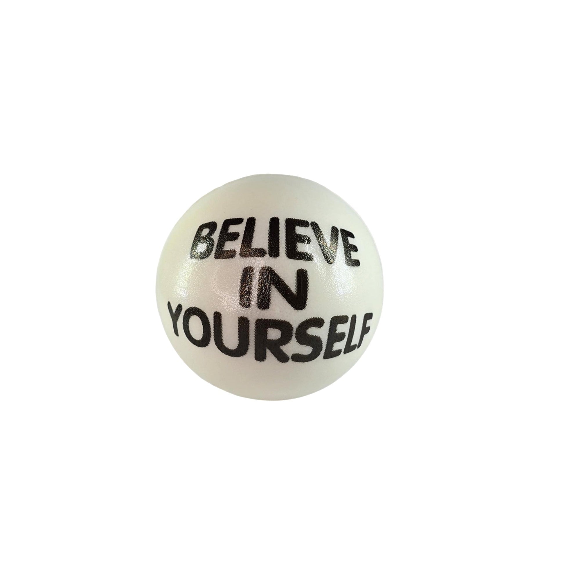 Slogan Stress Balls - Never Give Up/Believe in Yourself (White) - Semicolon Sentiments
