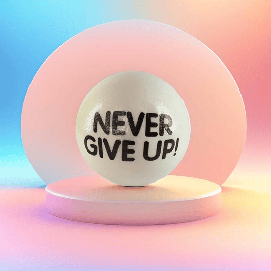 Slogan Stress Balls - Never Give Up/Believe in Yourself (White) - Semicolon Sentiments