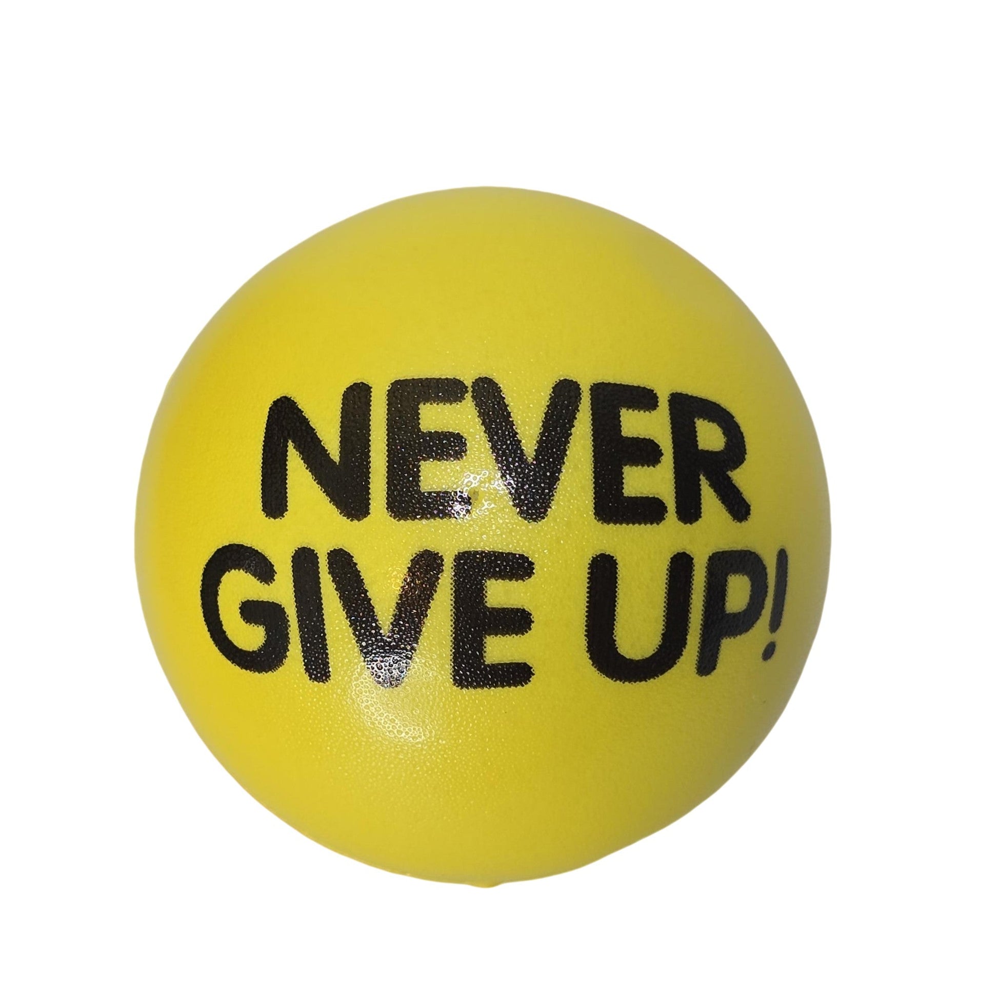 Slogan Stress Balls - Never Give Up/Believe in Yourself (Yellow) - Semicolon Sentiments