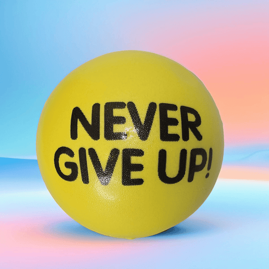 Slogan Stress Balls - Never Give Up/Believe in Yourself (Yellow) - Semicolon Sentiments