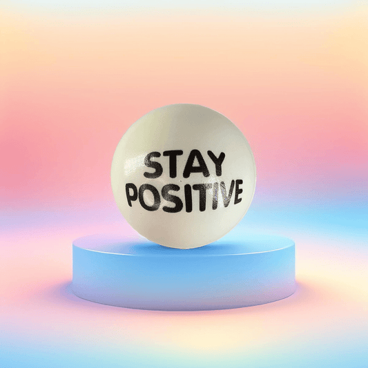 Slogan Stress Balls - Stay Positive (White) - Semicolon Sentiments