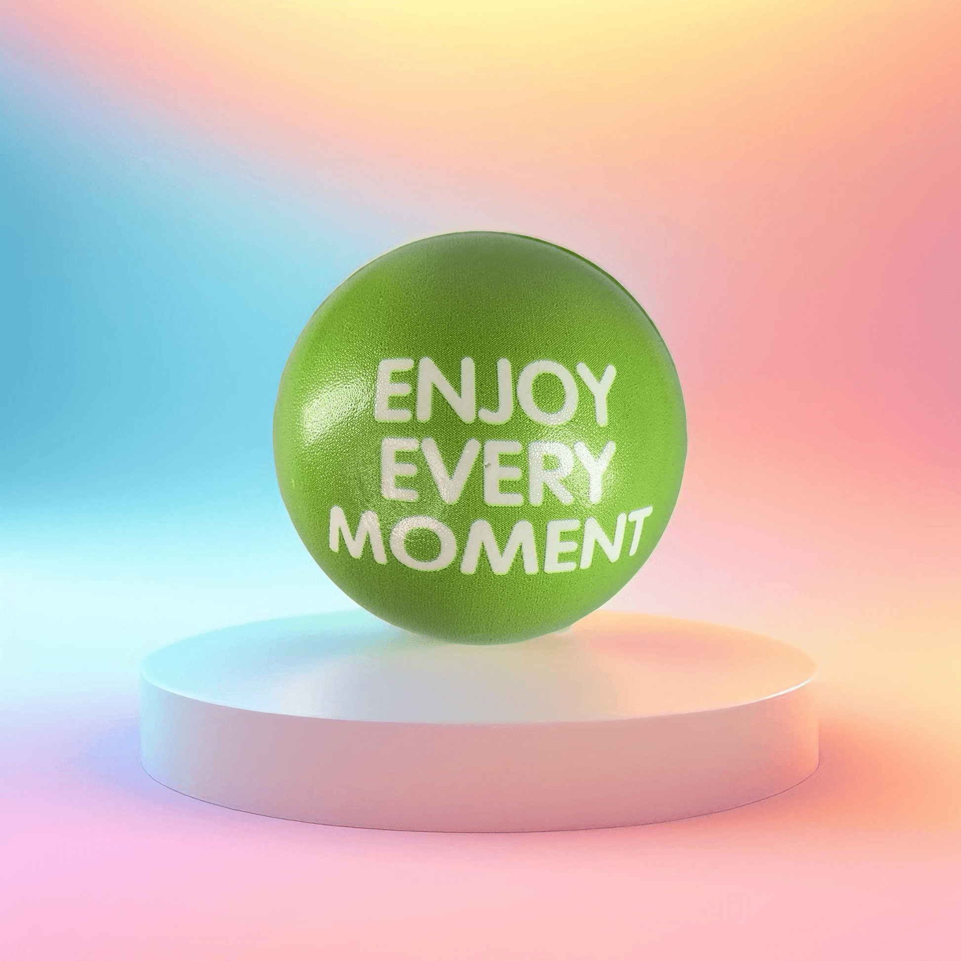 Slogan Stress Balls - Take a Deep Breath/Enjoy Every Moment (Green) - Semicolon Sentiments