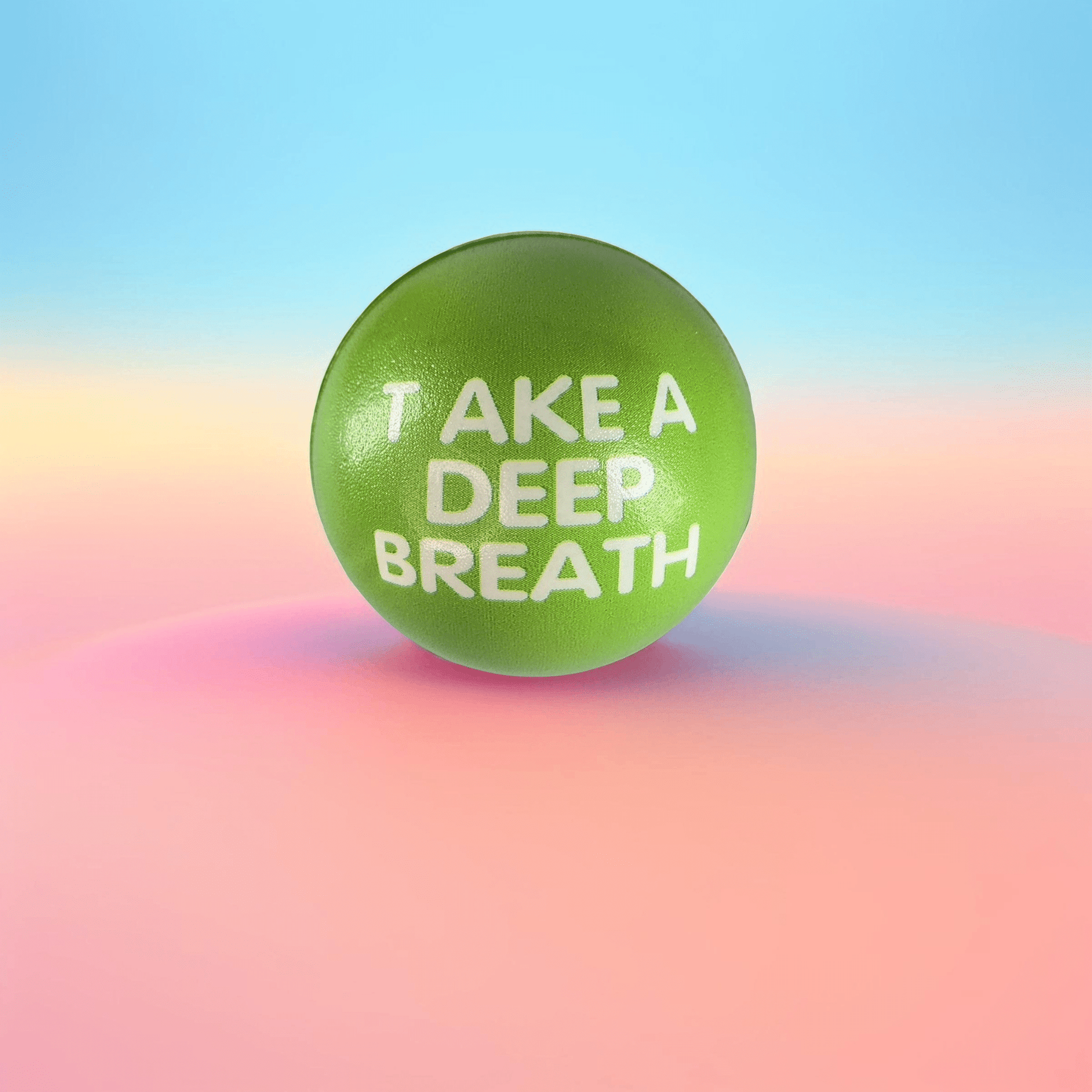 Slogan Stress Balls - Take a Deep Breath/Enjoy Every Moment (Green) - Semicolon Sentiments