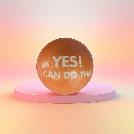 Slogan Stress Balls - Yes I Can Do This/Yes I Can Do That (Orange) - Semicolon Sentiments