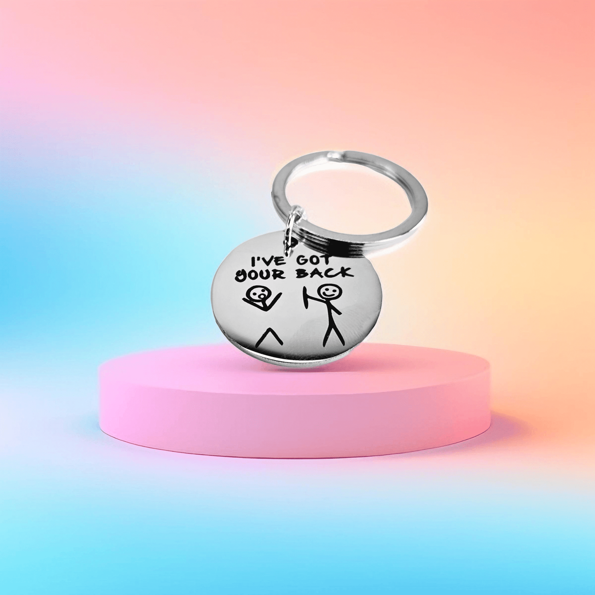 Stainless Steel Keyring ("I've got your back") - Semicolon Sentiments