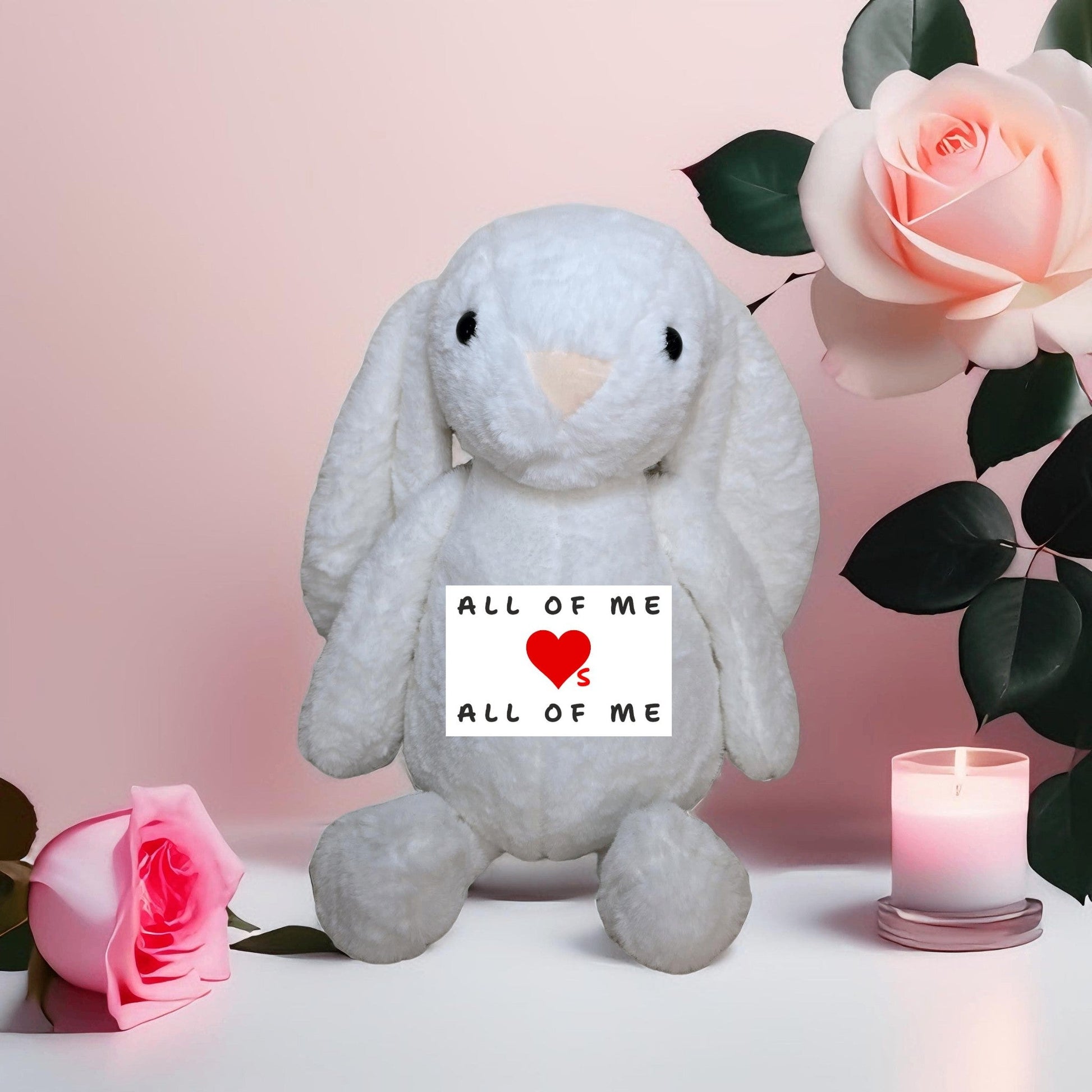 Valentine Bunny with Message - Semicolon Sentiments