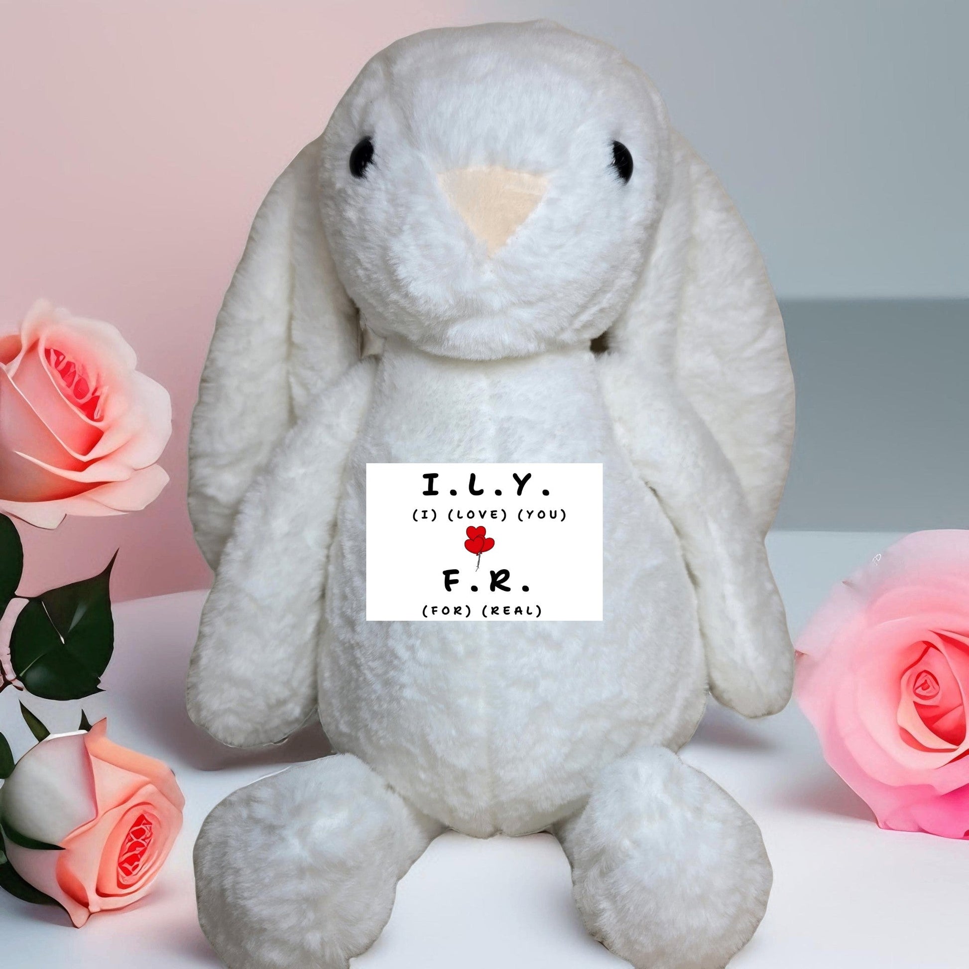 Valentine Bunny with Message - Semicolon Sentiments